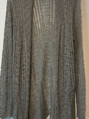 Belldini Open-Front Knit Cardigan in Gray